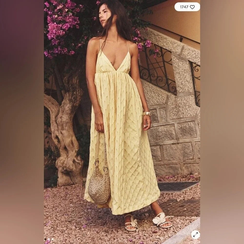 free people primmy midi dress Primmy Midi Dress by Free People in Yellow, Size: XL
